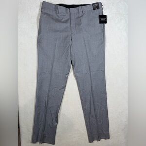NWT Nordstrom 100% Wool Trim Fit 36W 33L Gray Dress Pants Slacks No Pleats